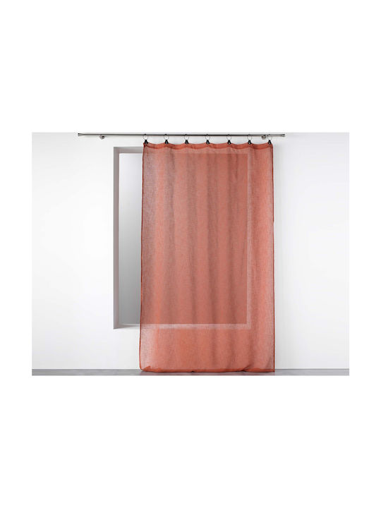 Douceur d'Intérieur Κουρτίνα με Τρουκς Tisse Linka Terracotta Orange 140x240εκ.