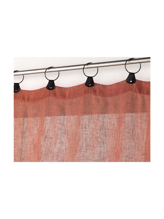 Douceur d'Intérieur Κουρτίνα με Τρουκς Tisse Linka Terracotta Orange 140x240εκ.