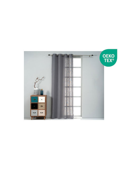 Easy Home Castanet Vorhang 260x140cm Grau Ösen