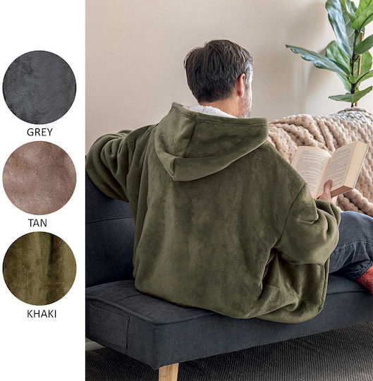 Palamaiki Huhu Pătură Polar Fleece cu Mâneci 90x100 cm Tan
