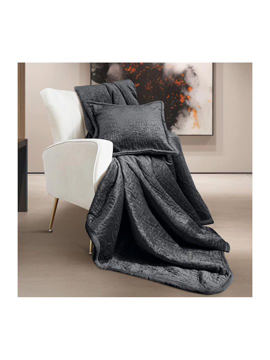 Guy Laroche Bolzano Decke Sherpa Couch 130x170cm Anthrazit