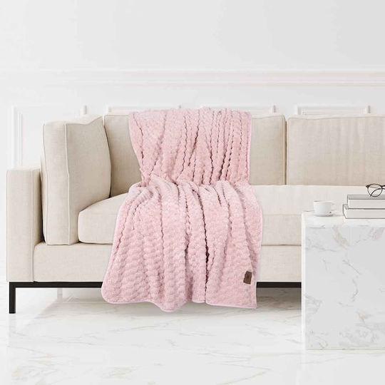 Das Home 8848 Κουβέρτα Fleece Καναπέ 130x170εκ. Pink