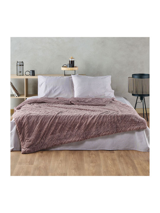 Kentia Libeth Одеяло Космено Едно 160x220см Old Rose
