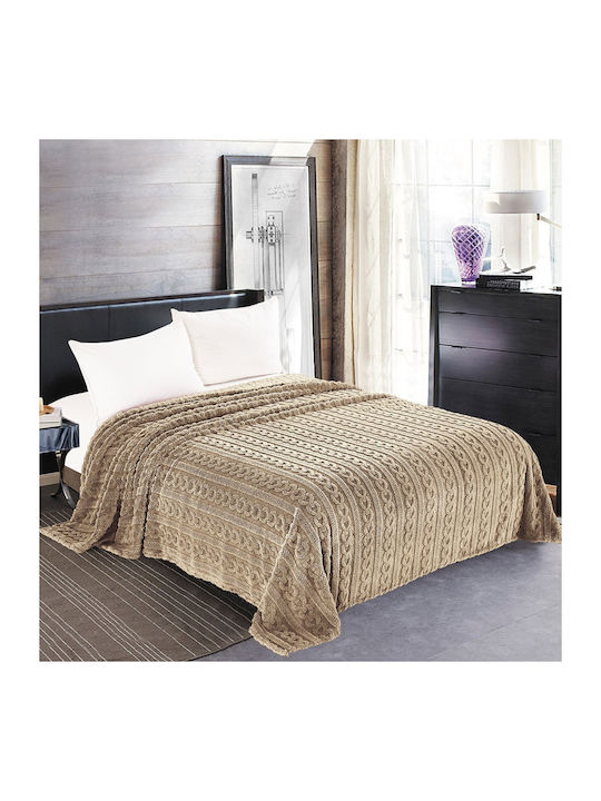 Silk Fashion Braid Κουβέρτα Fleece Μονή 160x220εκ. Καφέ