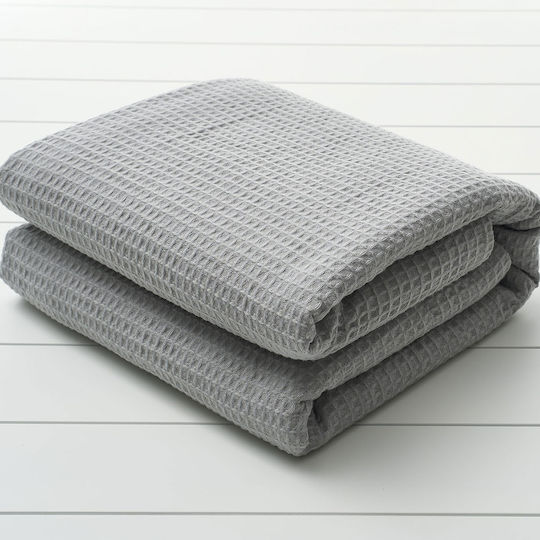 Vesta Home Piqué Decke King Size 260x250cm Hellgrau