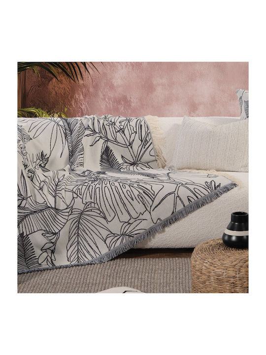 Nef-Nef Homeware Grow Sofa Blanket 130x170cm Ecru/Black