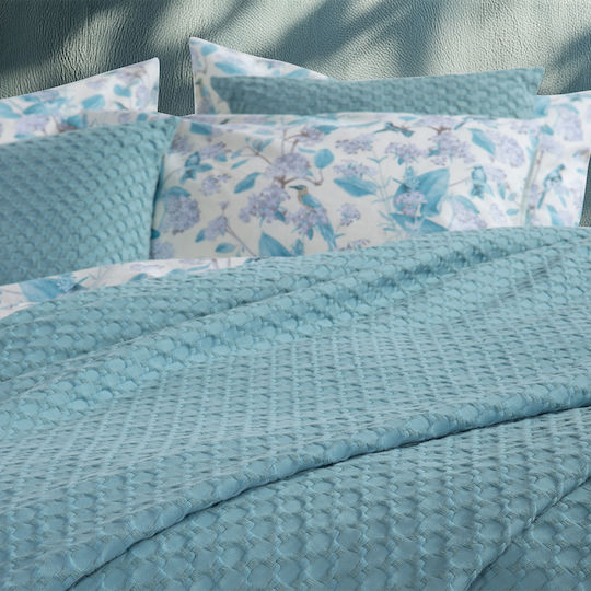 Nef-Nef Homeware Elmer Κουβέρτα Πικέ Μονή 160x240εκ. Aqua