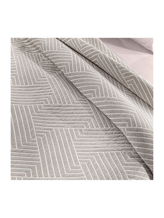 Guy Laroche Lupo Κουβέρτα Πικέ Ημίδιπλη 180x260εκ. Beige/ White