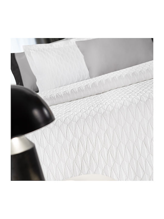 Guy Laroche Medici Pique Double Blanket 245x260cm White