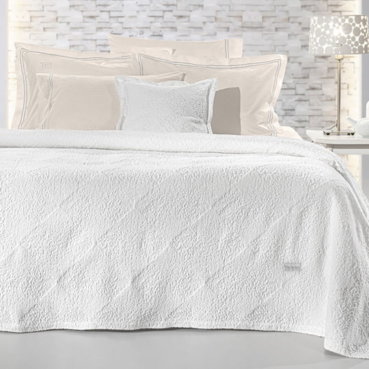 Guy Laroche Portobello Pătură Șenilă King Size 260x250 cm Alb