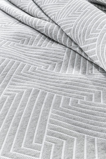 Guy Laroche Lupo Одеяло Пике Двойно 245x260см Сиво/Бяло