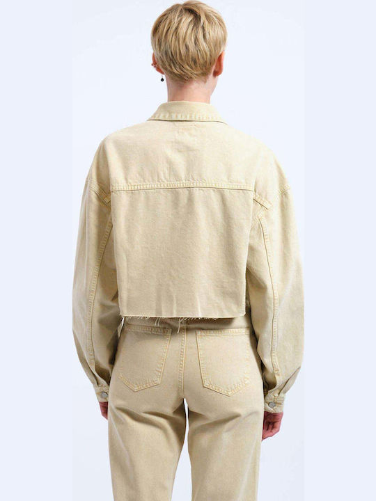 Women's Jean Jacket for Spring or Autumn Buff Yellow