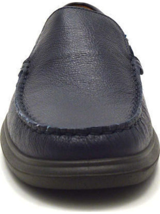 Δερμάτινα Ανδρικά Loafers σε Μπλε Χρώμα