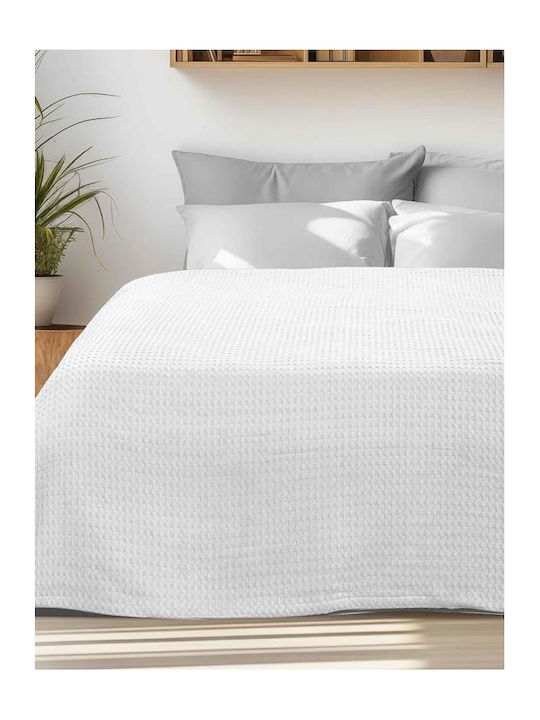 Madi Pikona Pique Double Blanket 220x240cm White