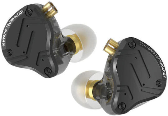KZ Ακουστικά Ψείρες In Ear ZS10 Pro X Μαύρα