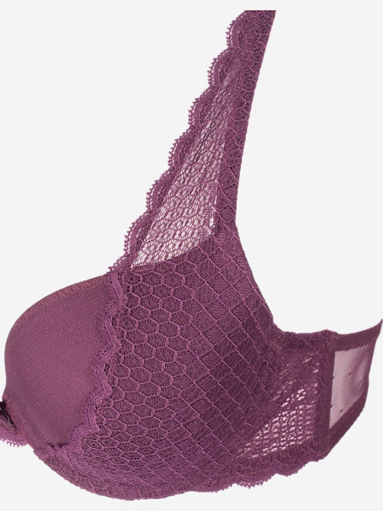 Norddiva Lace Underwear Set with Bra & Brazil Bordeaux