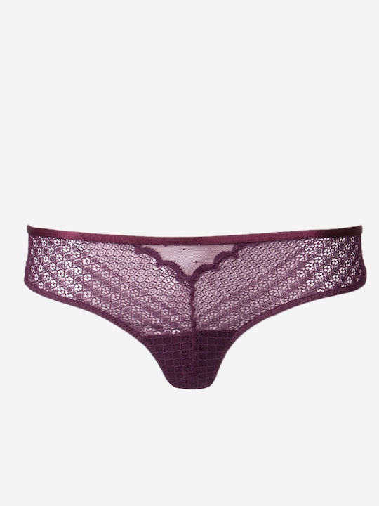 Norddiva Lace Underwear Set with Bra & Brazil Bordeaux