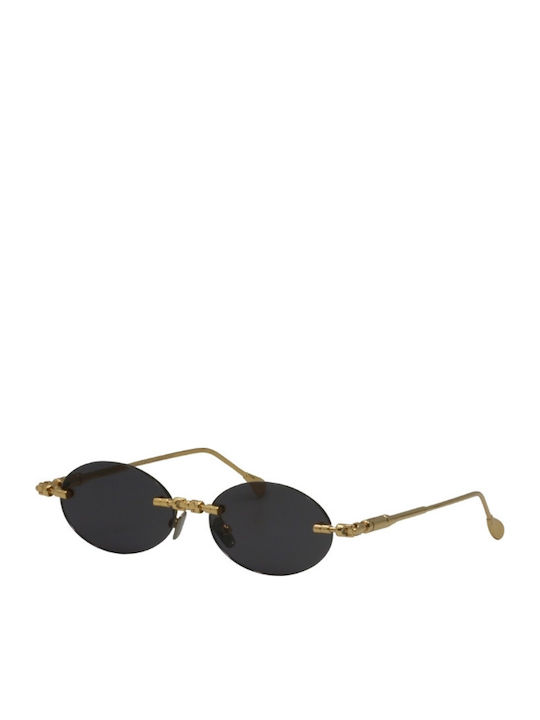 Kuboraum Unisex Sunglasses with Gold Metal Frame and Gold Lens