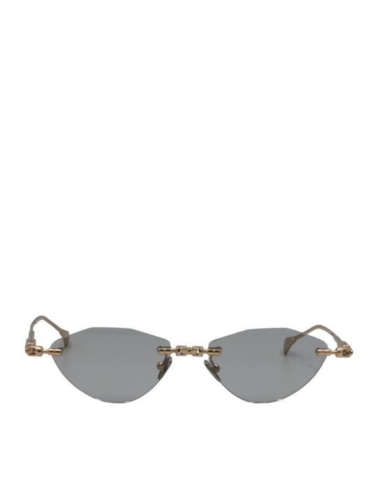 Kuboraum Women's Sunglasses with Gold Metal Frame and Gold Lens