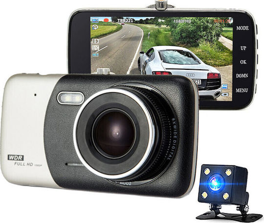 ACP 1080P Windshield Car DVR Set with Rear Camera, 4" Display with Suction Cup