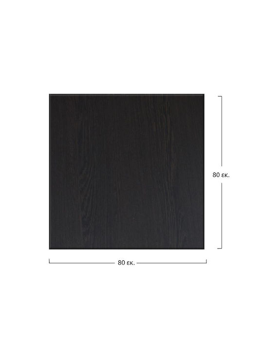 HomeMarkt 272 Square Table Surface Werzalit in Brown Colour 80x80x3.5cm