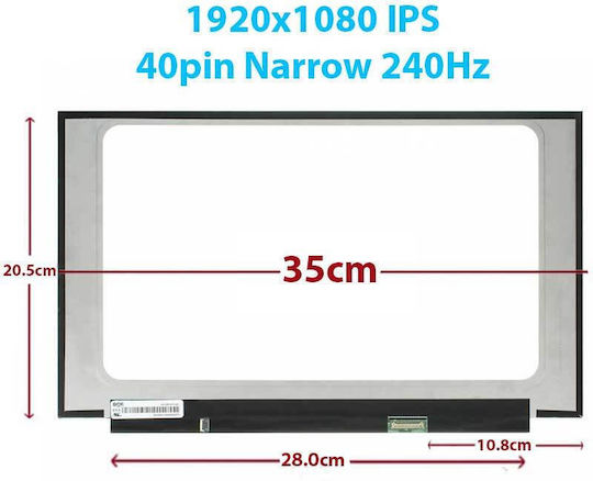 Innolux Monitor 15.6" 1920x1080 Matte 40 Pin for Laptop N156HRA-EA1 Right N156HRA-EA1