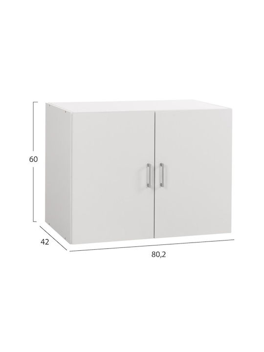 HomeMarkt Jaslyn Loft Dulap Rectangular Din Placă Din Lemn Agregat În Culoare Albă 80.2x42x6cm HM350.05