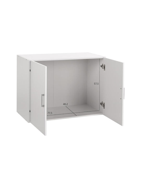 HomeMarkt Jaslyn Loft Dulap Rectangular Din Placă Din Lemn Agregat În Culoare Albă 80.2x42x6cm HM350.05