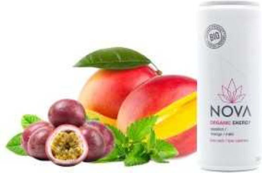 Energy-drink Passion Fruit Mango Mint Nova Organic Energy 250ml