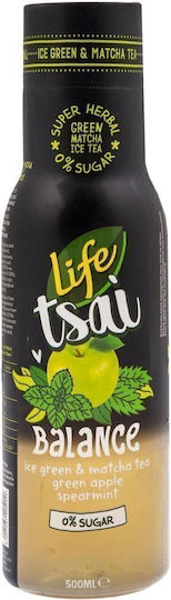 Life Ice Tea Matcha με Πράσινο Μήλο & Δυόσμος Χωρίς Ανθρακικό & Ζάχαρη σε Μπουκάλι 500ml