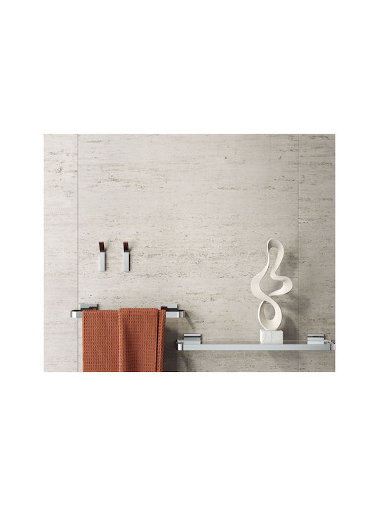 Geesa Single Wall-Mounted Bathroom Rail ​45x45cm Inox Silver
