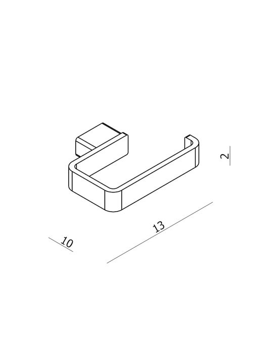 Langberger Series 123 Single Wall-Mounted Bathroom Ring ​20x2cm Black