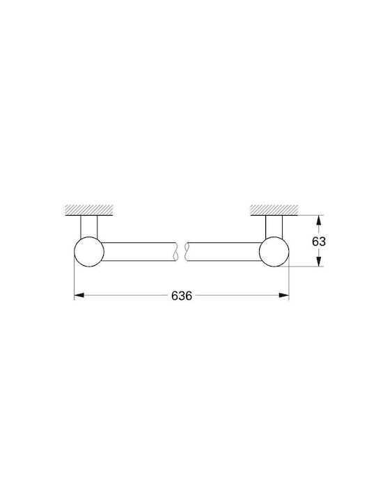 Grohe Single Wall-Mounted Bathroom Rail Silver 40169