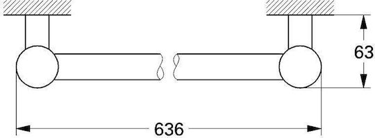 Grohe Single Wall-Mounted Bathroom Rail Silver 40169