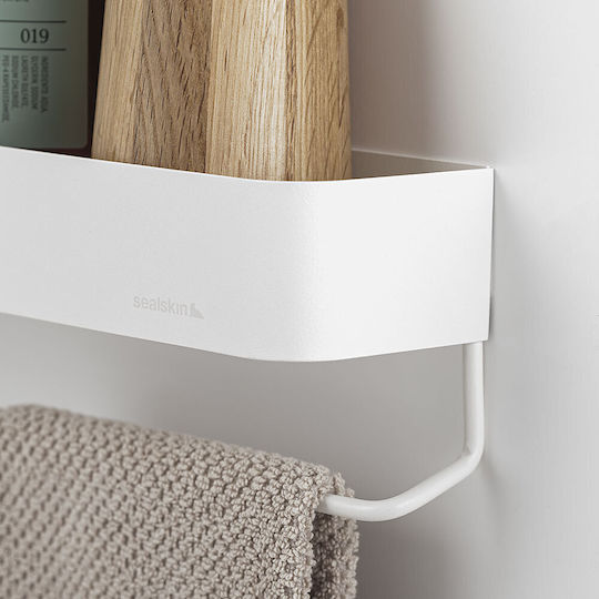 Sealskin Brix Single Wall-Mounted Bathroom Shelf Unit ​35x10cm White