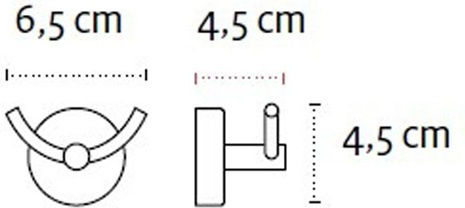 Kapitan Single Bathroom Hook With Screws 4.5x4.5cm Inox Black