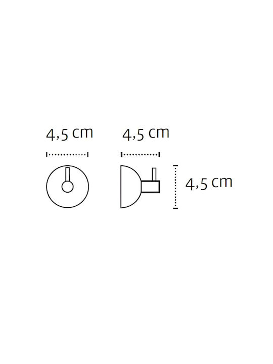 Kapitan Single Wall-Mounted Bathroom Hook ​4.5x4.5cm Inox Silver