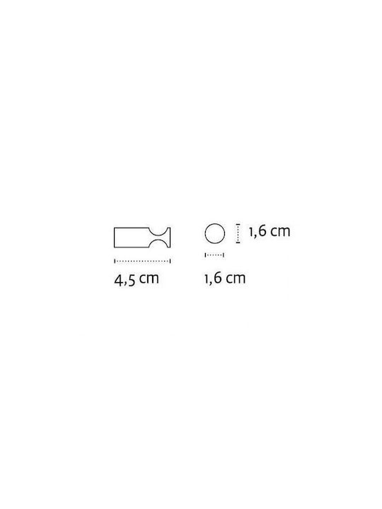 Karag Moderno Άγκιστρο Μπάνιου Μονό με Βίδες ​1.6x1.6cm Ασημί