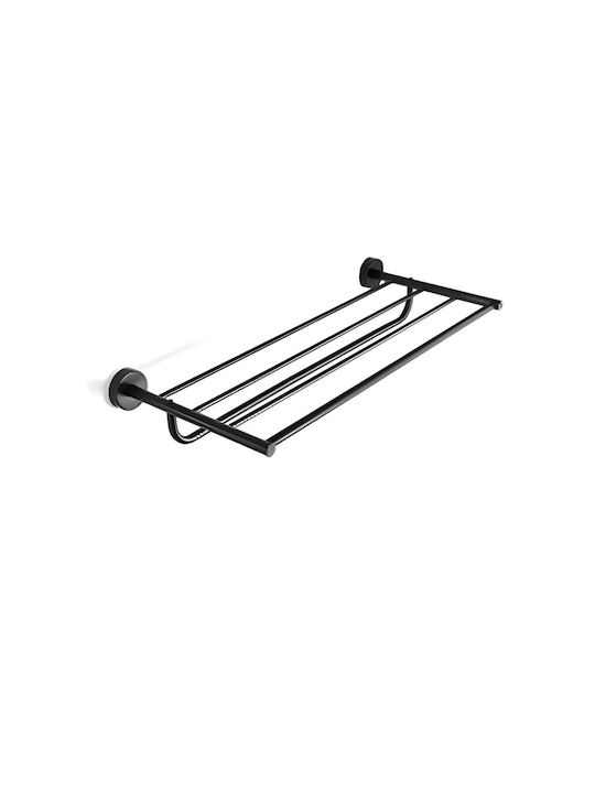 Karag Single Wall-Mounted Bathroom Shelf Unit ​50x50cm Black
