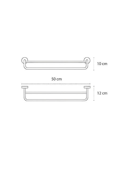 Kapitan Ράγα Μπάνιου Μονή Επιτοίχια με Βίδες ​40x40cm Inox Λευκή