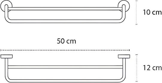 Kapitan Calea ferată de Baie Simplă De Perete cu șuruburi ​40x40cm Inox Albă