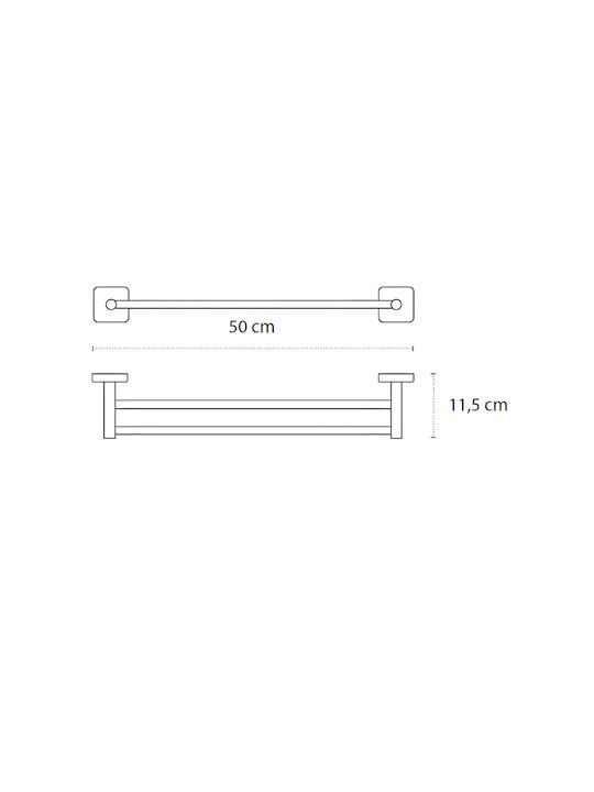 Karag Quattro Double Wall-Mounted Bathroom Rail ​50x50cm Silver