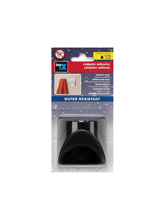 Inofix Ribbon Single Wall-Mounted Bathroom Hook ​6.5x4.5cm Black Matt