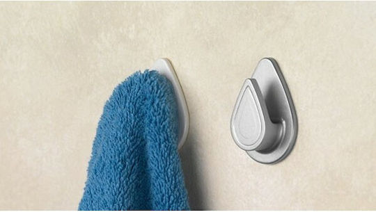 Inofix Water Drop Άγκιστρο Μπάνιου Μονό με Αυτοκόλλητο ​5.2x1.6cm Μαύρο