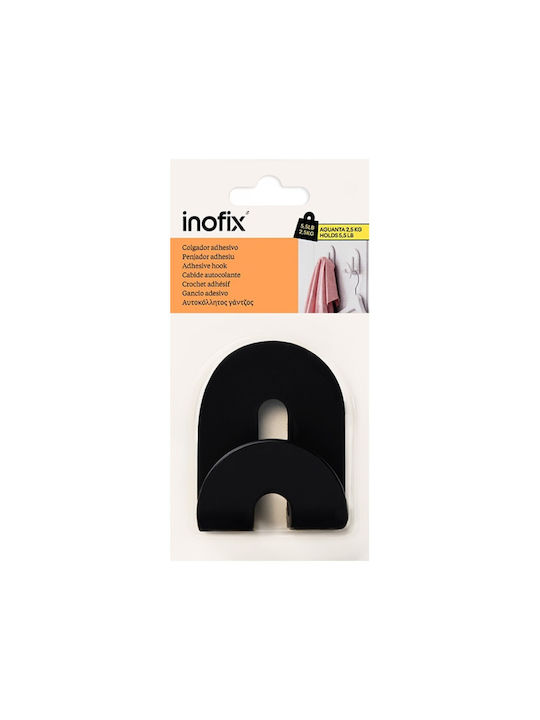 Inofix Single Wall-Mounted Bathroom Hook ​8x6.4cm Black
