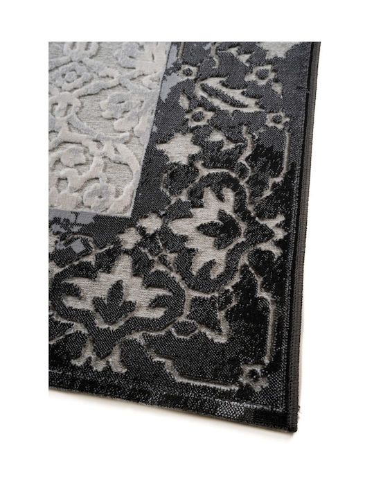 Klonaras Muse 2060 Modern Bedroom Rugs Set Silver Black 2004549 3pcs