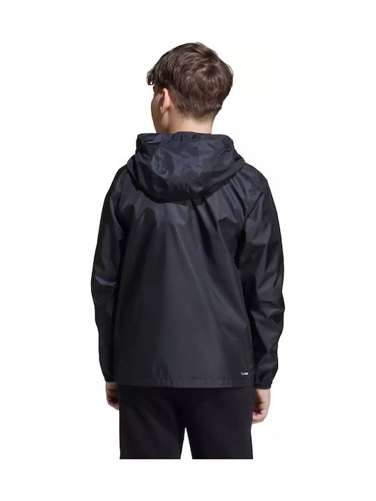 Waterproof Kids Sports Short Windproof Jacket with Hood Black