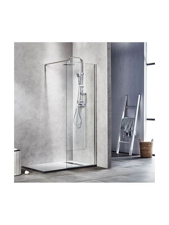 Tema Feste Seite für Dusche 70x195cm Sauberes Glas Chrom