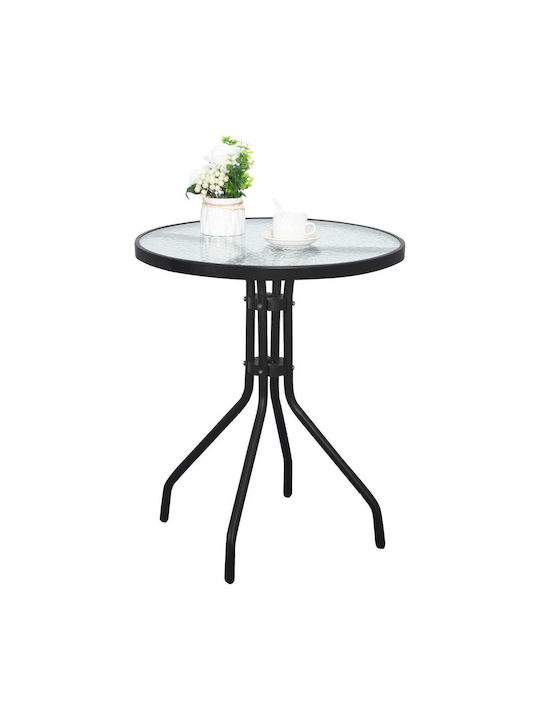 Island Tisch Küche Glas Braun 71x62cm
