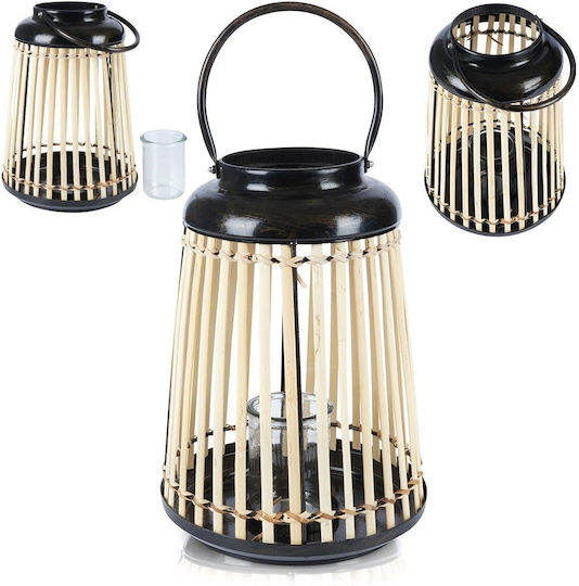 JK Home Decoration Tabletop Bamboo Lantern Brown 24x24x32cm